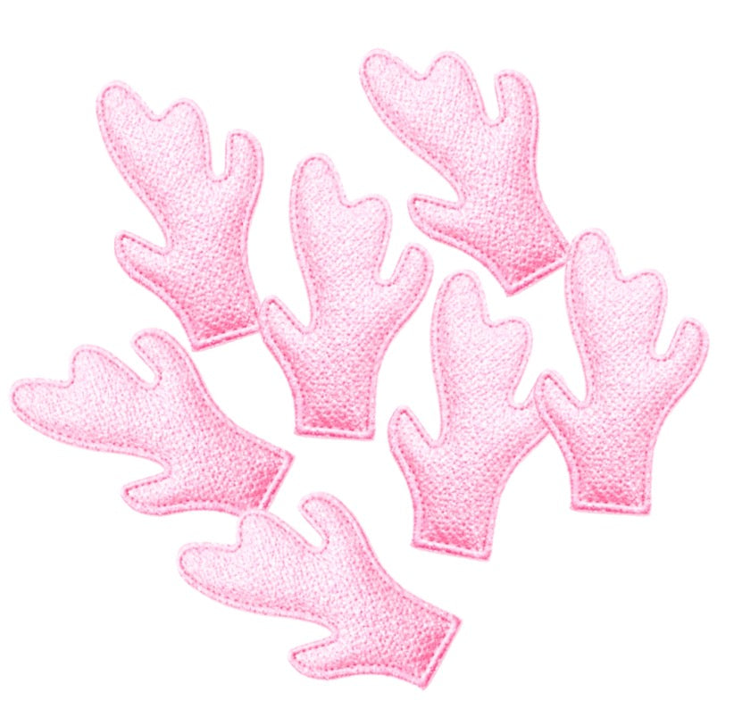 2 Pink Reindeer Antler embellishments