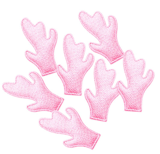2 Pink Reindeer Antler embellishments