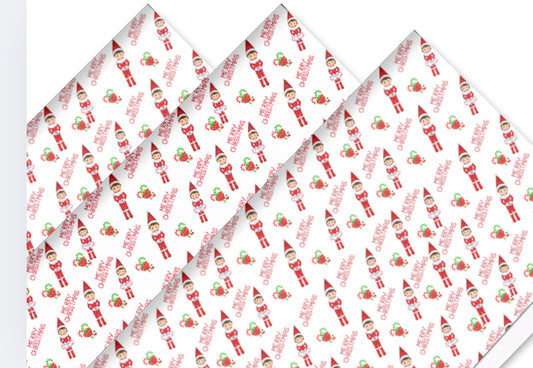 Naughty Elf printed 280gsm canvas fabric A4