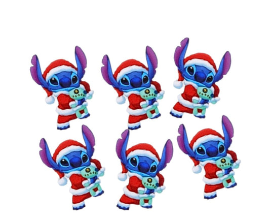 4 Blue Alien laser cut flat back embellishments