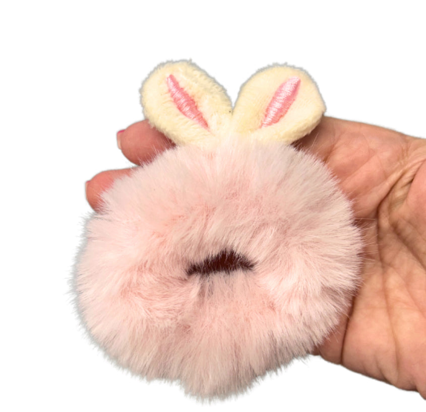 Faux Fur bunny ears scrunchies