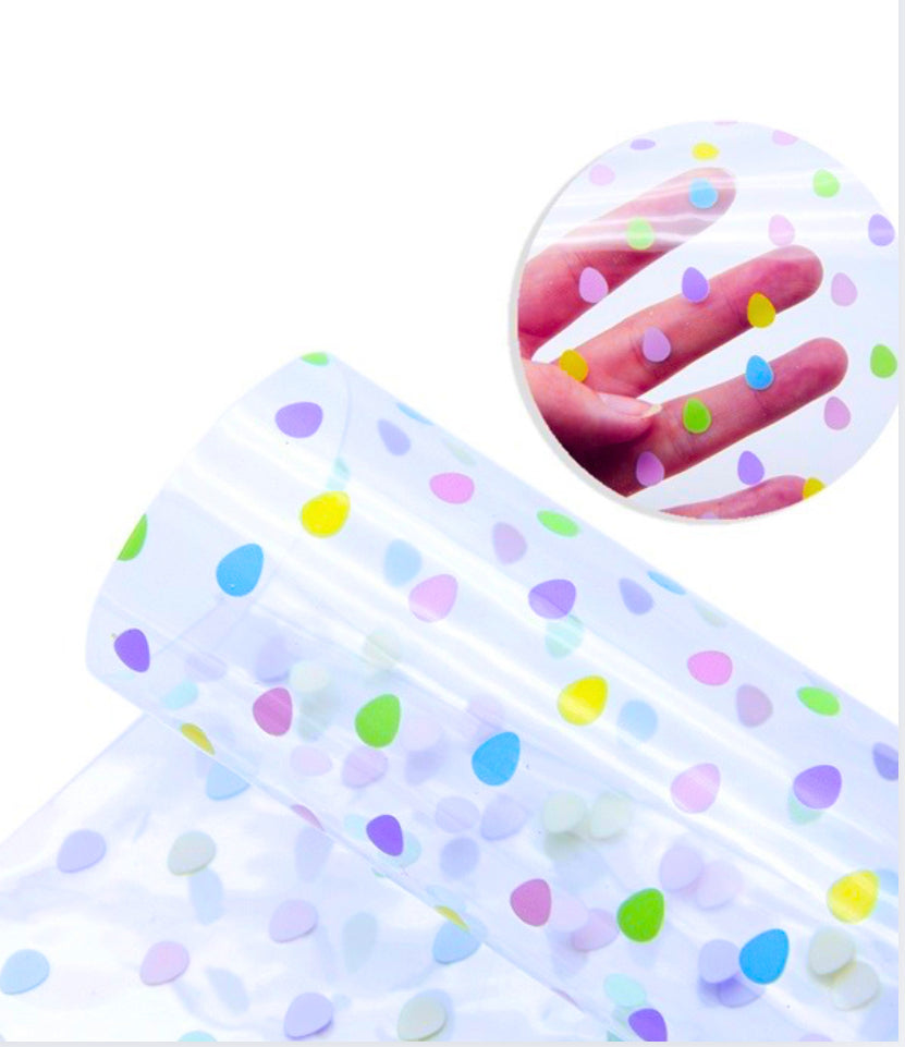 Easter Eggs transparent vinyl fabric A4