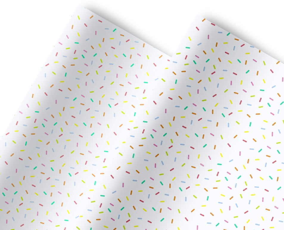 In house printed Sprinkles leatherette fabric A4