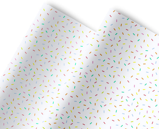 In house printed Sprinkles leatherette fabric A4