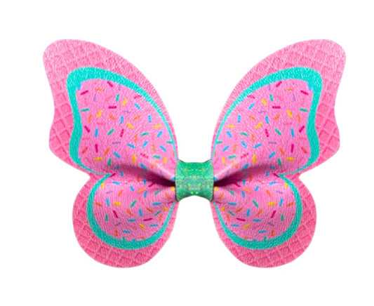 7 x Pre printed Ready to cut Butterfly Pinch bows 3.5” Sprinkles