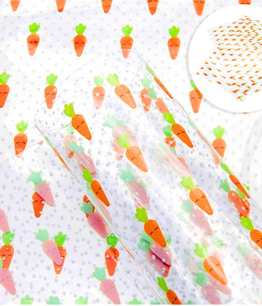 Easter Bunny’s Carrot  transparent vinyl fabric A4