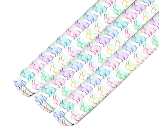 Pastel Bunny’s in house printed leatherette fabric A4