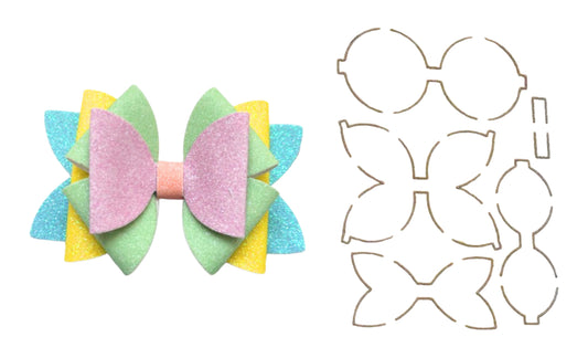 3” Poppy triple layer shaped plastic Hair bow stencil