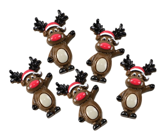 4 Reindeer flatback embellishments