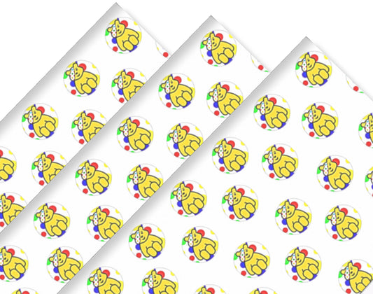 CIN Bear printed canvas hair bow making sheet A4