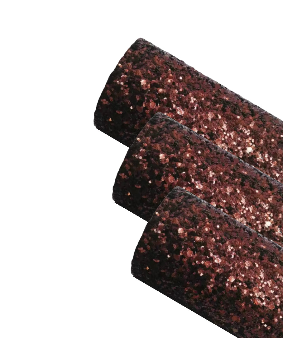 Christmas Pudding luxury chunky glitter fabric A4