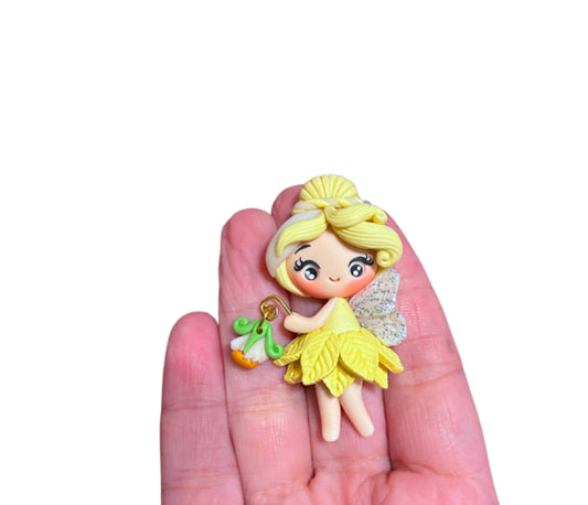 Princess Lemon fairy handcrafted clay embellishment