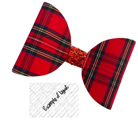 7 x Tartan pre printed canvas hair bow loops 3.5”
