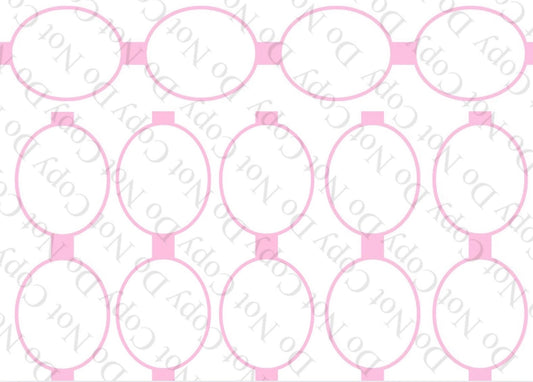 7 x Custom printed in house Leatherette bow loops 3.5”