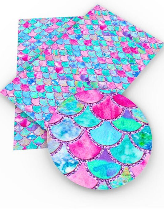 Mermaid tail  Smooth leatherette fabric A4
