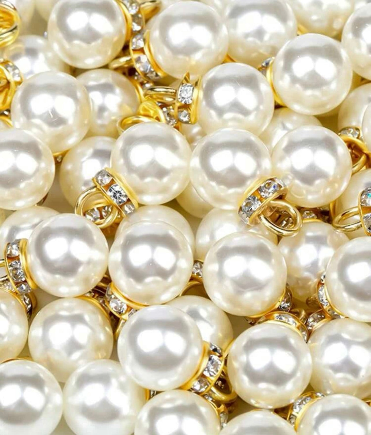 Gold colour pearl bling charms