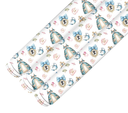 Bridgerton period drama in house printed leatherette fabric A4