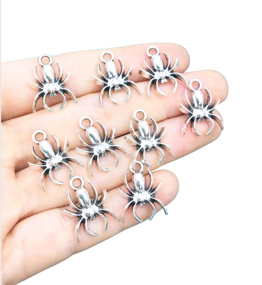 Halloween Spider silver coloured charms