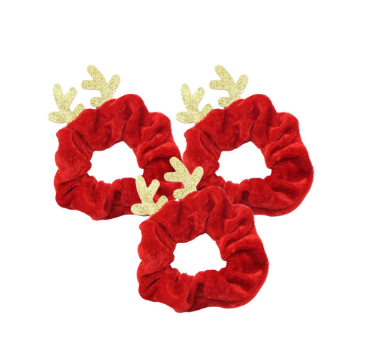 Santa’s Reindeer Antler Red scrunchies