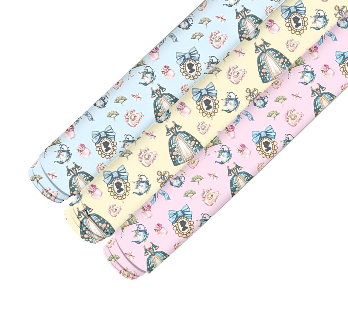 3 Piece Bridgeton period  drama themed  printed premium canvas fabric  fabric A4