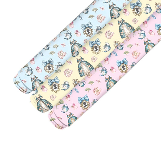 3 Piece Bridgeton period  drama themed  printed premium canvas fabric  fabric A4