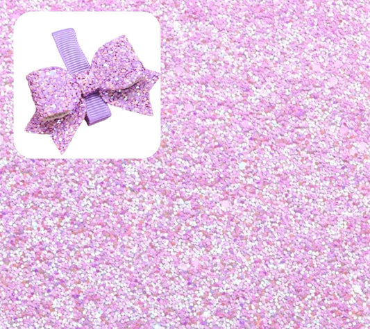Premium Matte lilac twill backed chunky glitter fabric A4