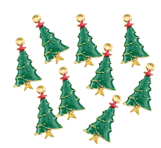 Christmas Tree Enamel charms