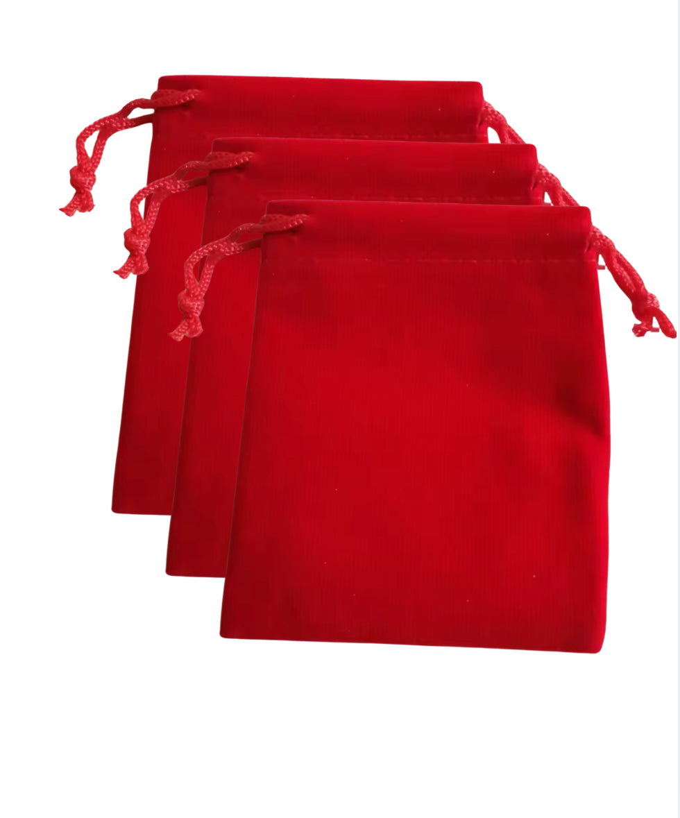 Red velvet drawstring bags