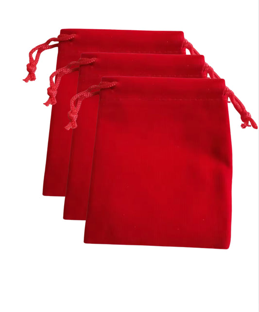 Red velvet drawstring bags