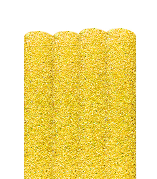 Lemon Sunflowers premium chunky glitter fabric A4