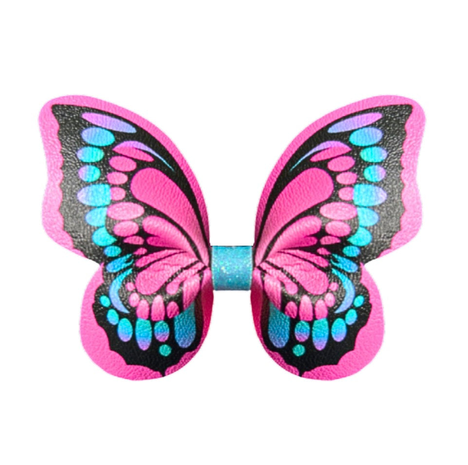 7 x leatherette cut around Butterfly Pinch bows 3.5”