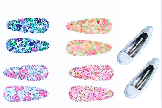 Padded Floral fabric snap clip with cover