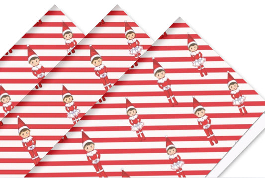 Naughty Elf printed 280gsm canvas fabric A4