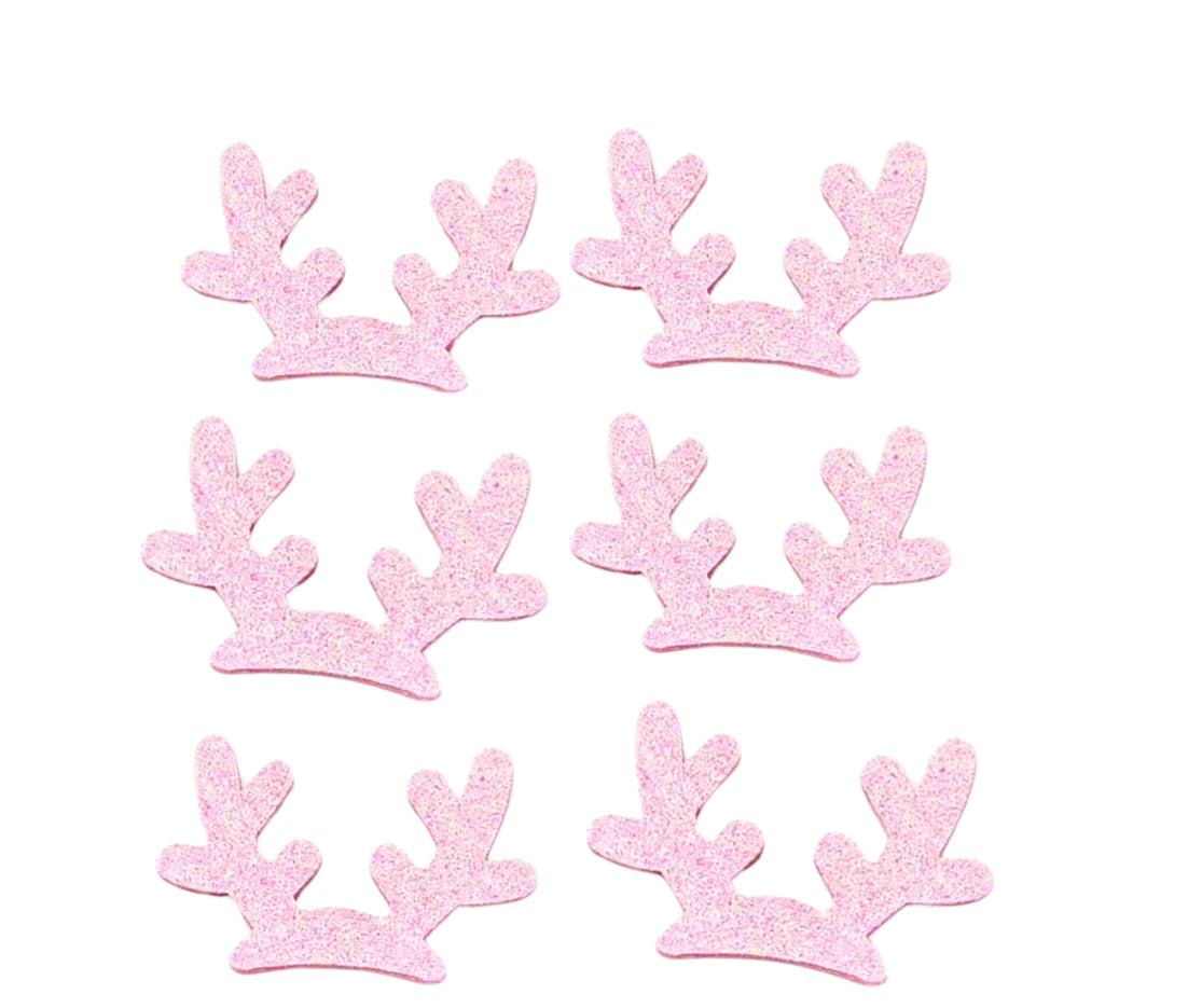 Glitter felt back antlers appliqué embellishments