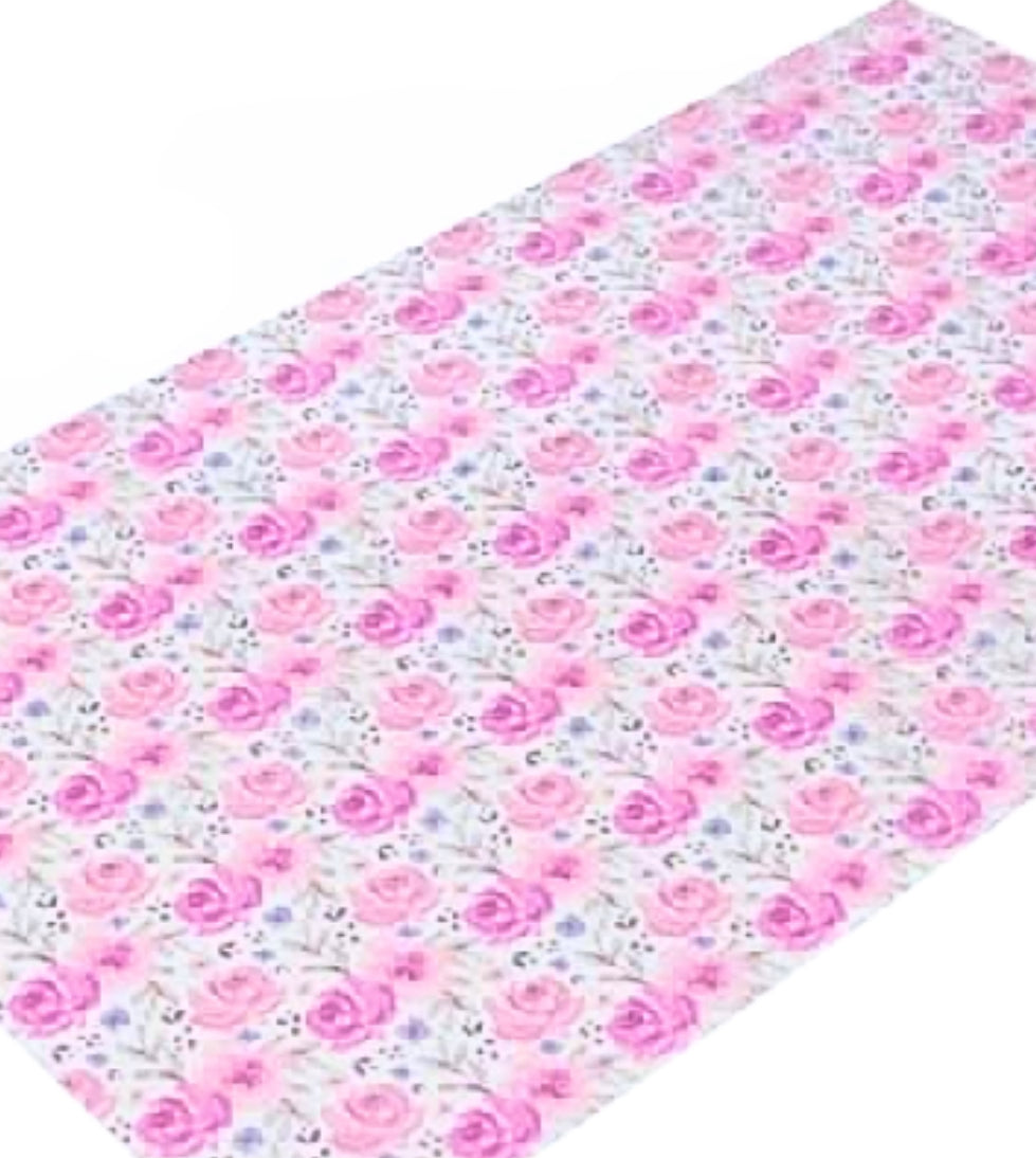 Soft pink Roses  transparent vinyl fabric A4