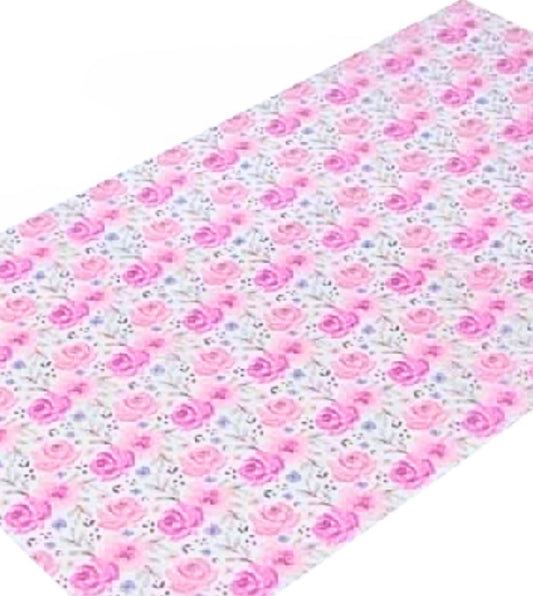 Soft pink Roses  transparent vinyl fabric A4