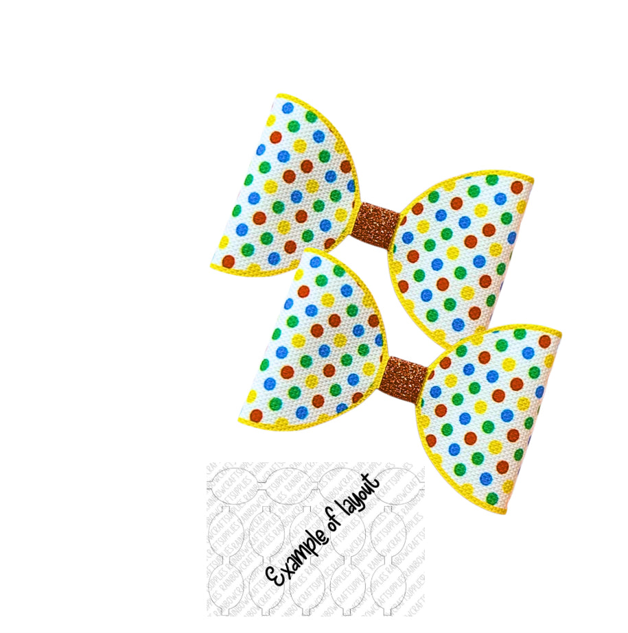 Pudsey inspired Dotty theme pre printed canvas bow loops
