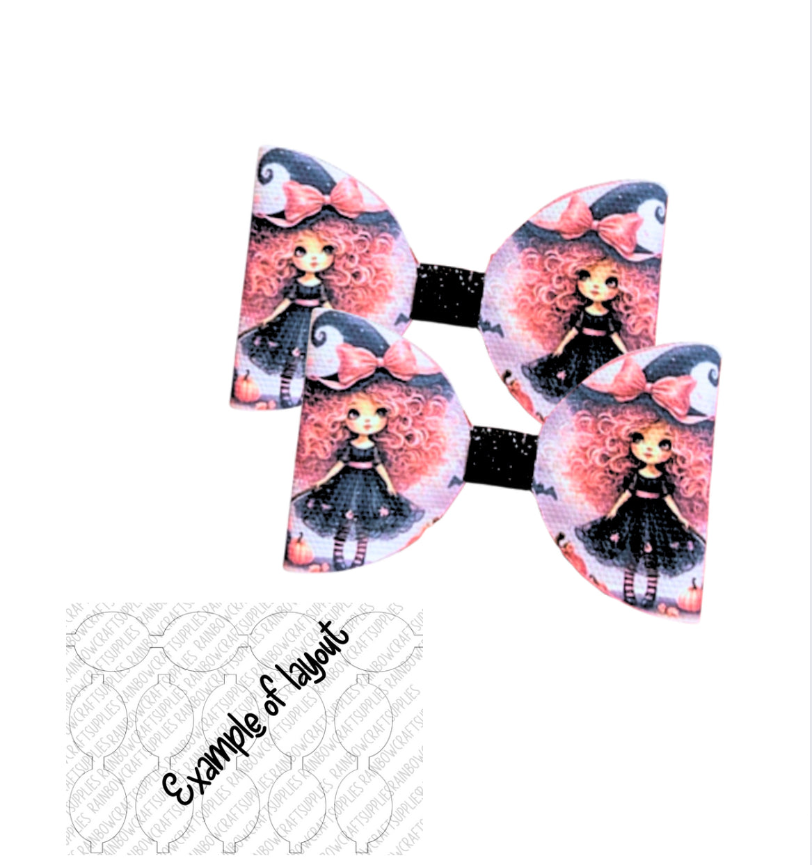 Halloween pre printed canvas bow loops x 7