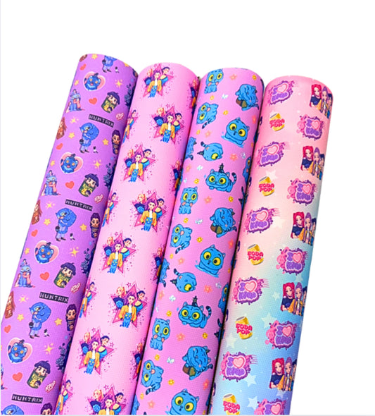 4 Piece K-pop themed canvas fabric set A4