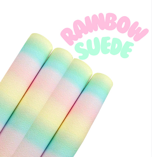 Pastel ombré rainbow suedette fabric A4