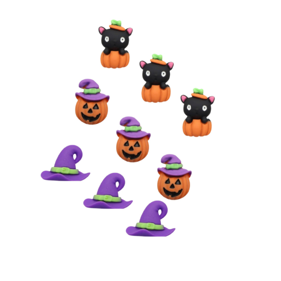 Clay style Halloween flatback embellishments x 4