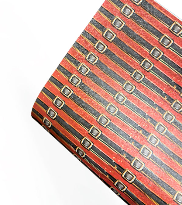 Santa’s belt in-house printed leatherette Christmas fabric A4