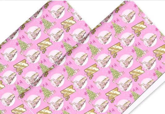 Christmas Polar express themed themed 280gsm canvas fabric A4