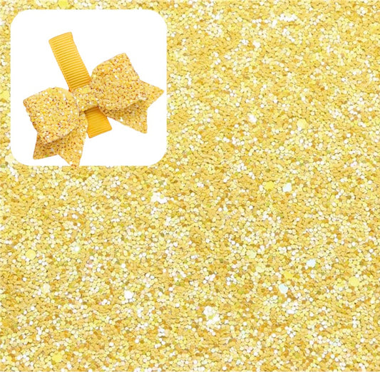 Sunshine Matte chunky glitter fabric A4 premium twill backing