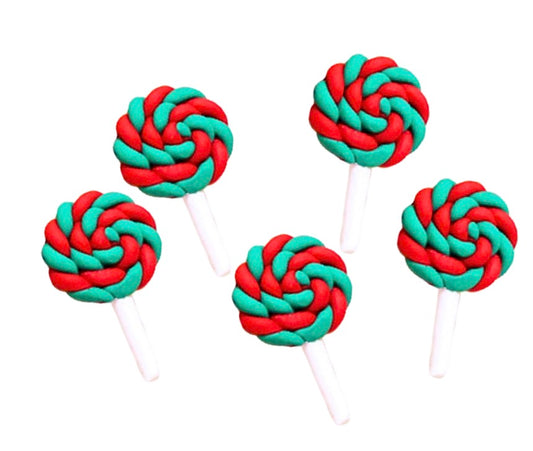 Candy cane clay lollipop flatback embellishments