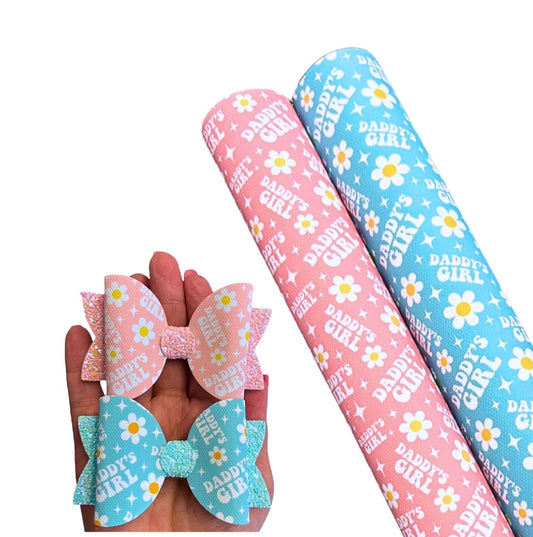 Daddy’s Girl themed canvas fabric A4 (two colour choices)