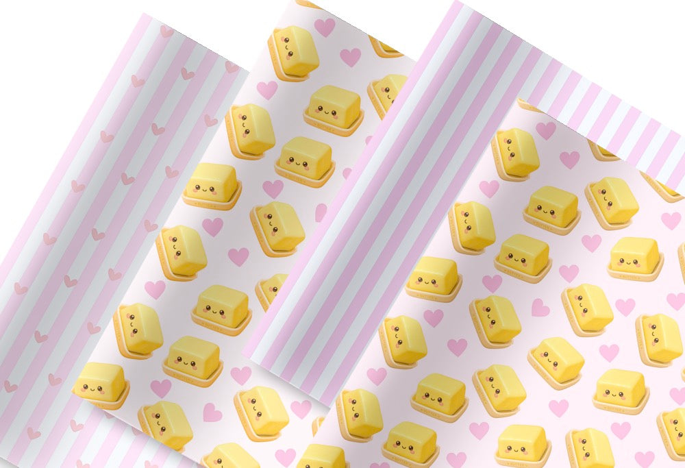 Butter Squishy in house leatherette printed Fabric A4