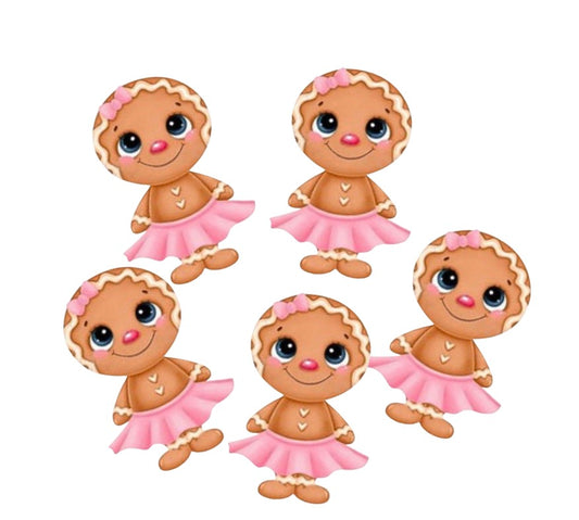 4 Gingerbread girl  laser cut flat back embellishments
