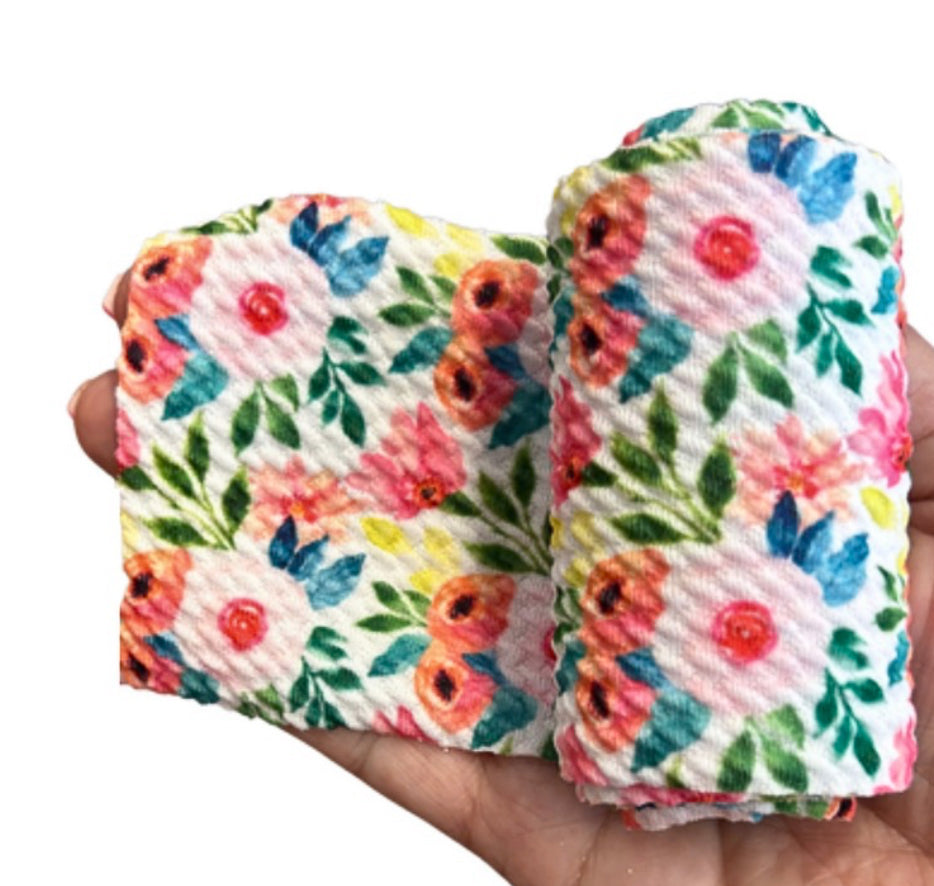Floral Bullet Nylon fabric headband strips 7.5 x 140 cm perfect for headbands
