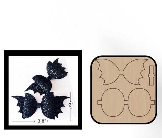 Bat bow plastic Hair bow stencil 3”